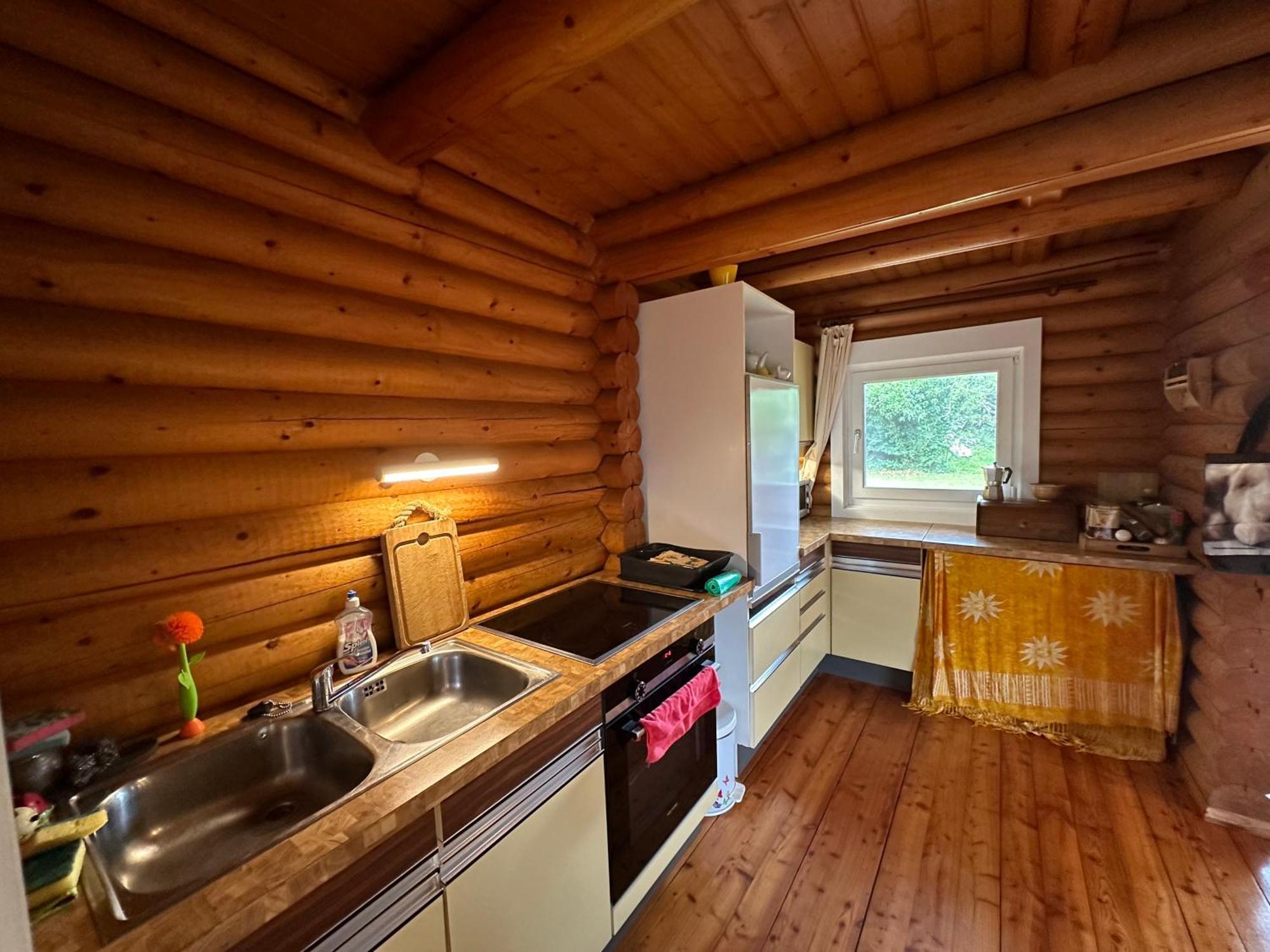 Gemütliche Blockhütte in Wiennähe Zofing Exterior foto
