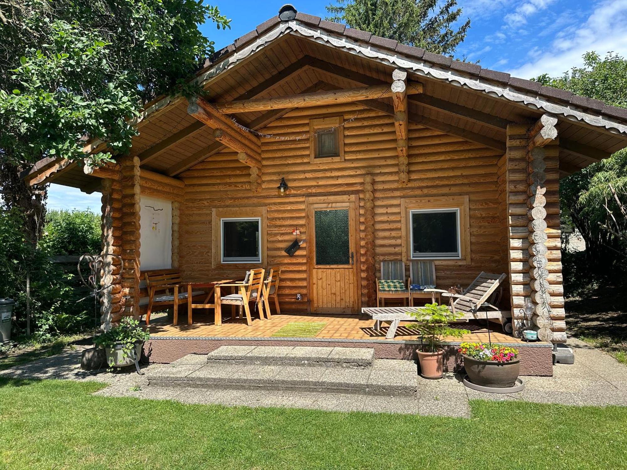 Gemütliche Blockhütte in Wiennähe Zofing Exterior foto